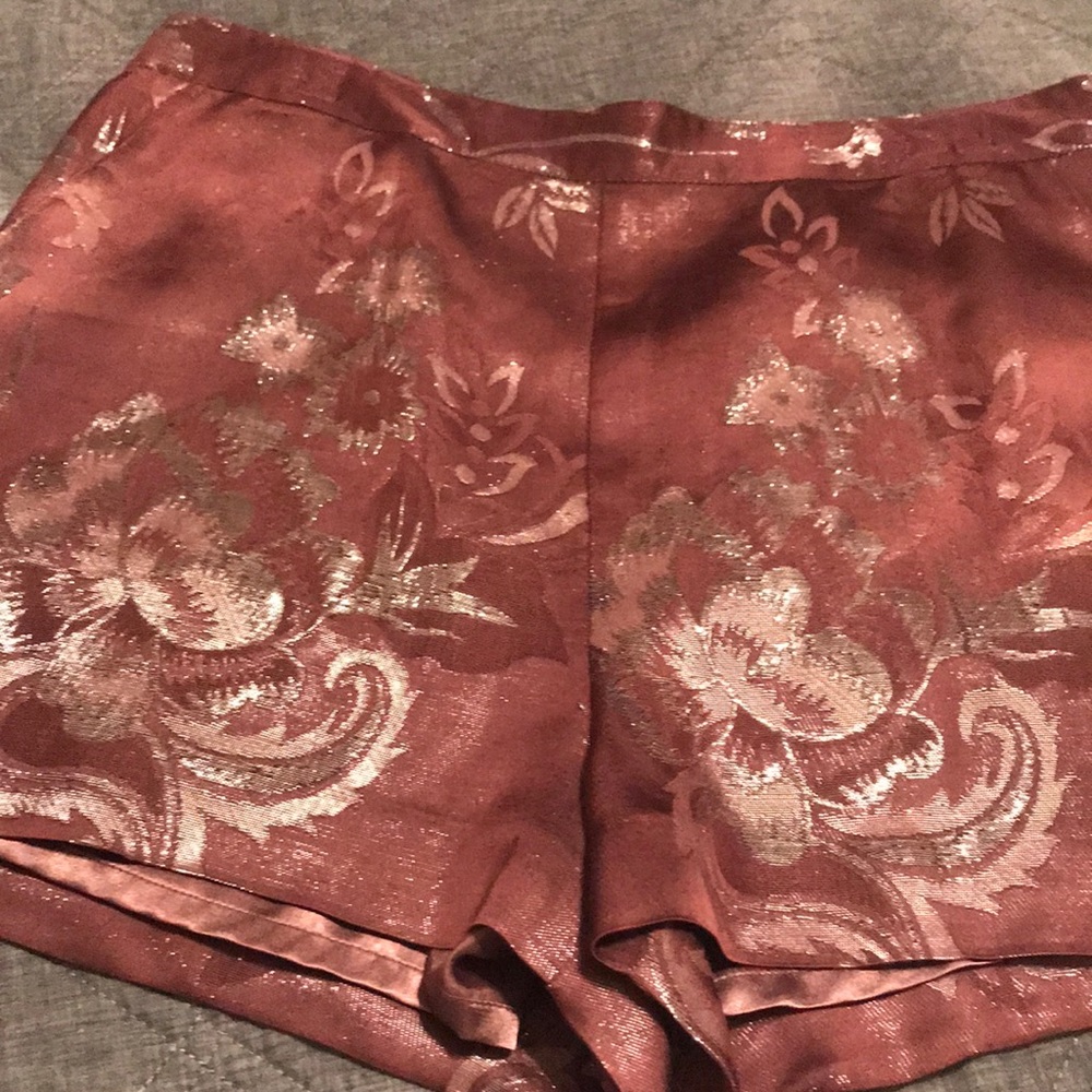 TILDON Brown/Brick Metallic Shorts NEW